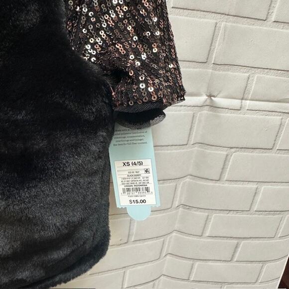 Cat & Jack Girls 3 Piece Outfit Sequin Black Gold Size XS (4-5 Years) NWT - Picture 9 of 9